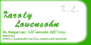 karoly lowensohn business card